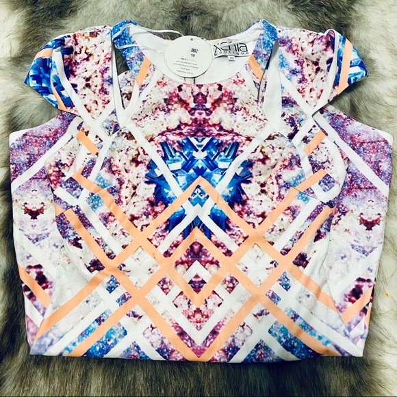 Xenia Boutique Bright Colored Dress NWT - Picture 3 of 5